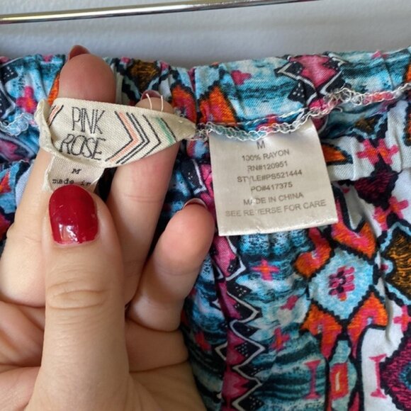 Pink Rose Aztec Print Tube Top Romper – Women’s Size Medium - Picture 3 of 10